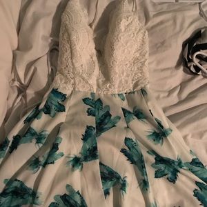 Lace top with leaf bottoms playsuit